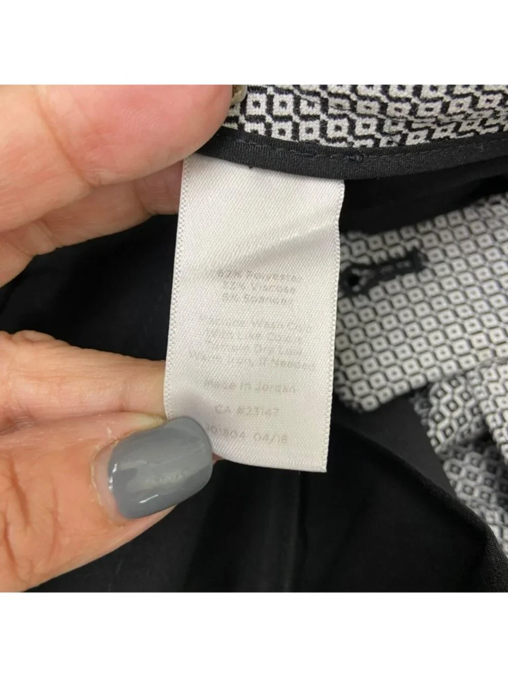 Talbots Hampshire Ankle Black White Squares Print Office Pants Size 6 - Picture 9 of 10